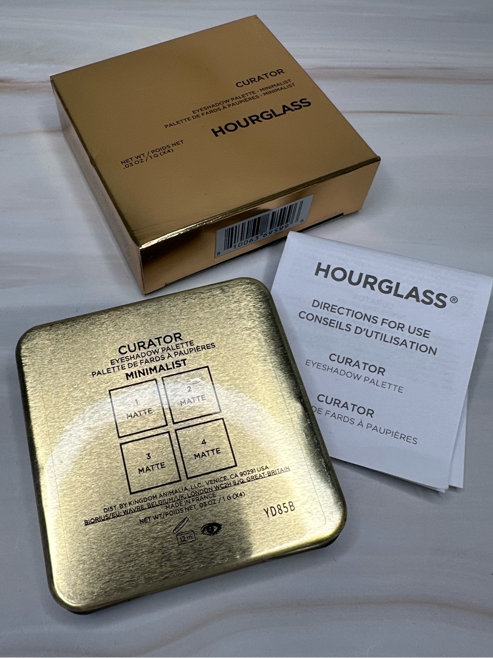 Hourglass Curator Eyeshadow Palette Minimalist Gold Compact New w/ Box - Picture 3 of 11